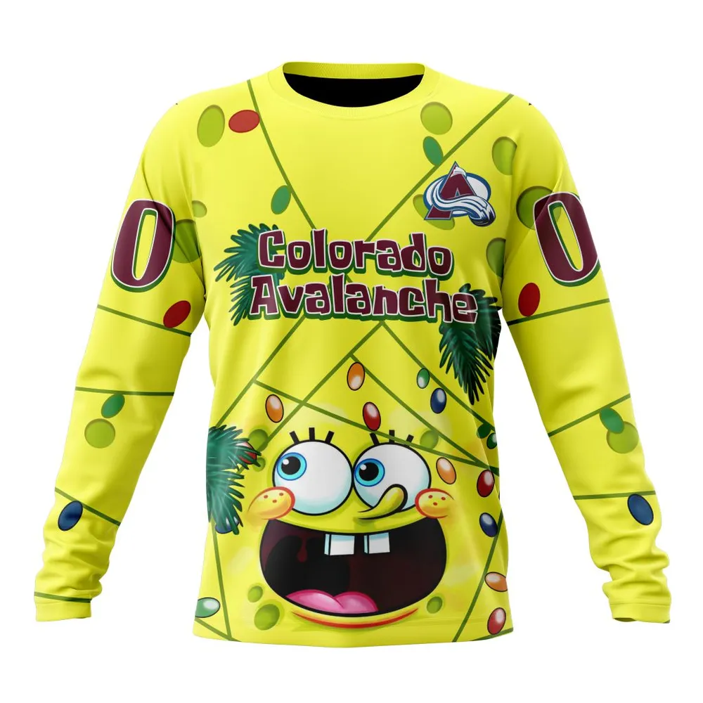 Colorado Avalanche | Specialized Jersey With Spongebob V0122 Long Sleeved Sweatshirt 