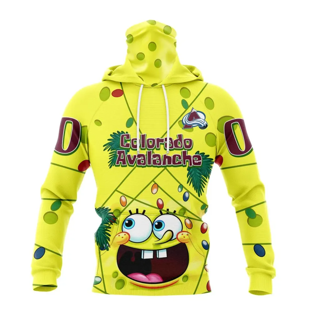 Colorado Avalanche | Specialized Jersey With Spongebob V0122 Mask Hoodie