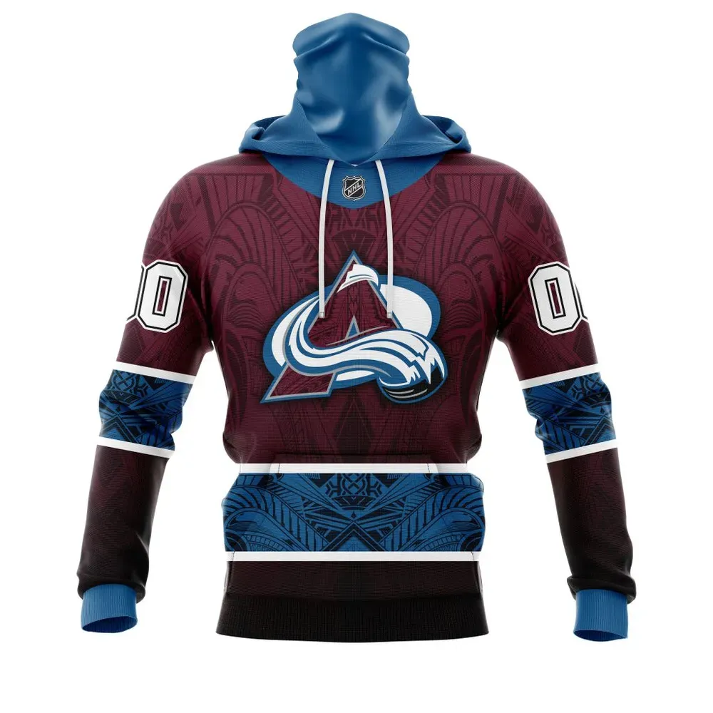 Colorado Avalanche | Specialized Native With Samoa Culture V0222 Mask Hoodie