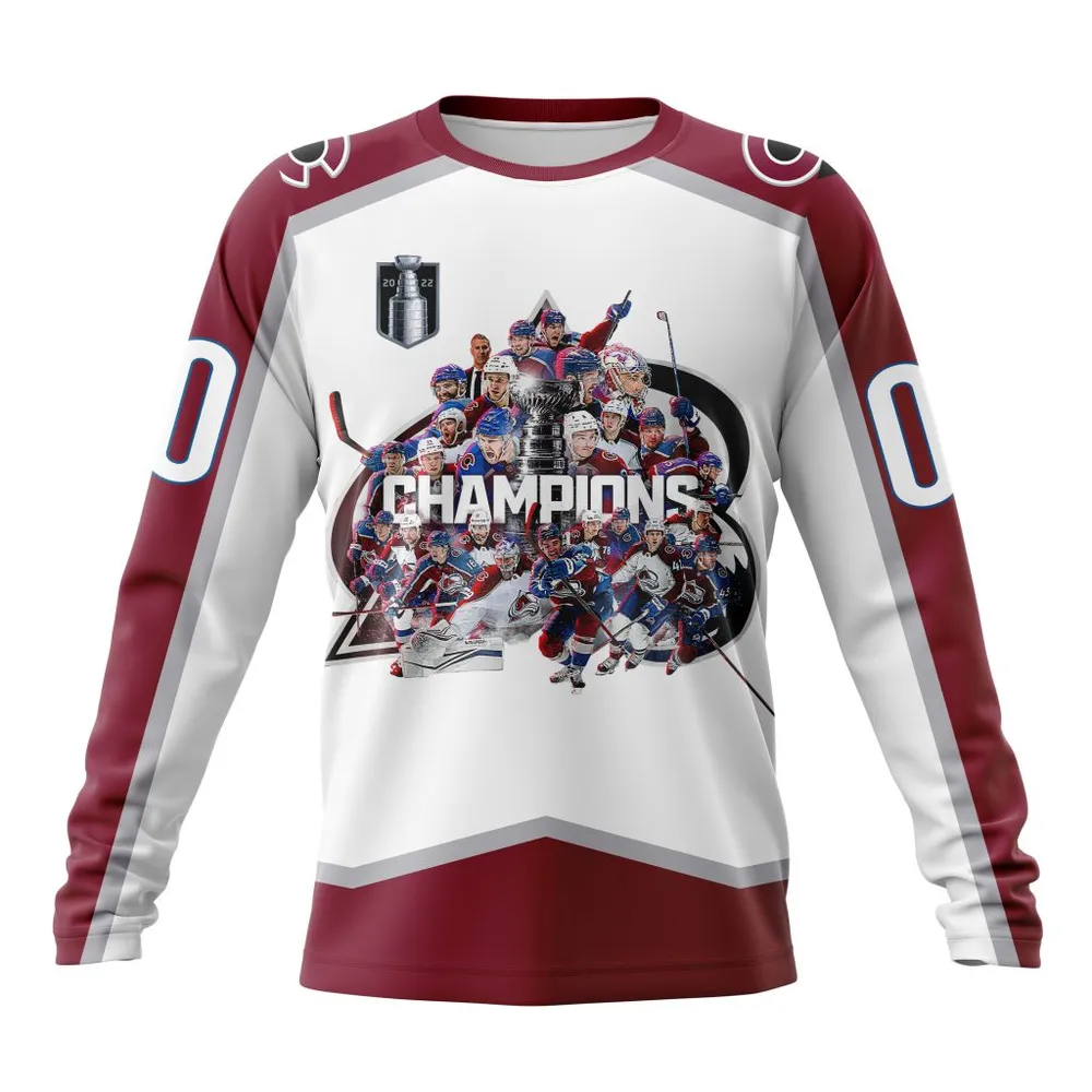 Colorado Avalanche Stanley Cup Champions Away Long Sleeved Sweatshirt 