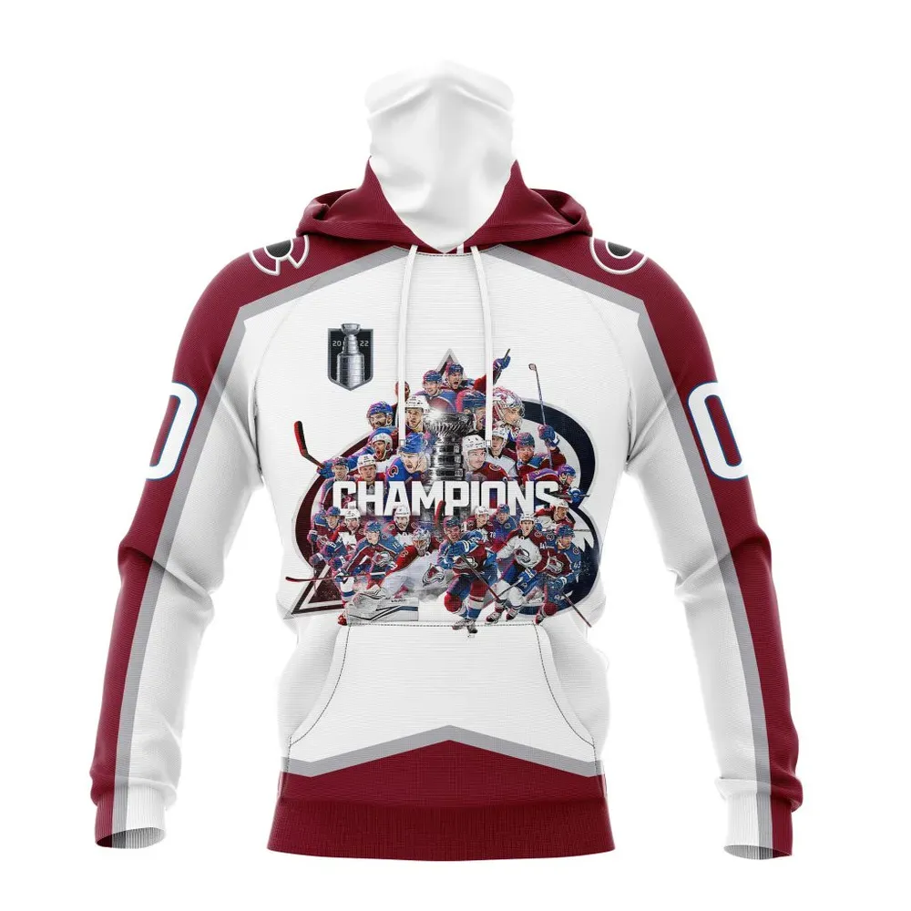 Colorado Avalanche Stanley Cup Champions Away Mask Hoodie