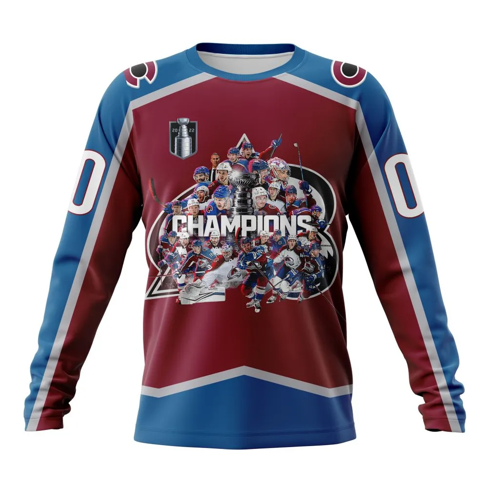 Colorado Avalanche Stanley Cup Champions Home Long Sleeved Sweatshirt 