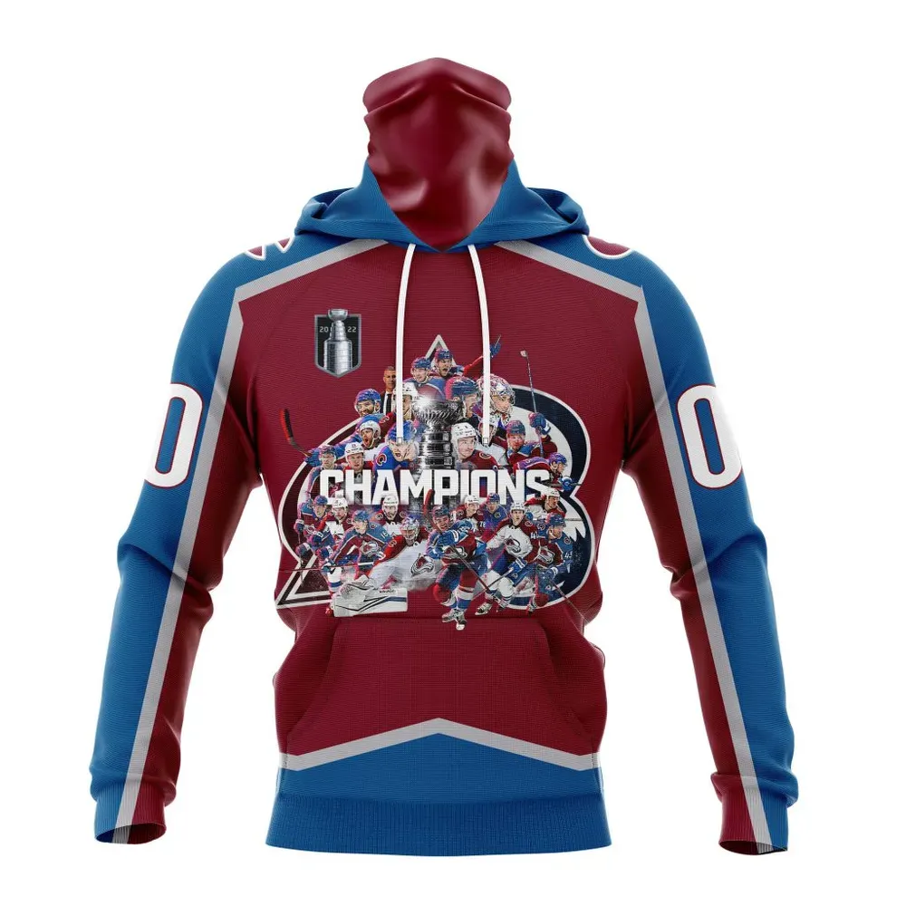 Colorado Avalanche Stanley Cup Champions Home Mask Hoodie