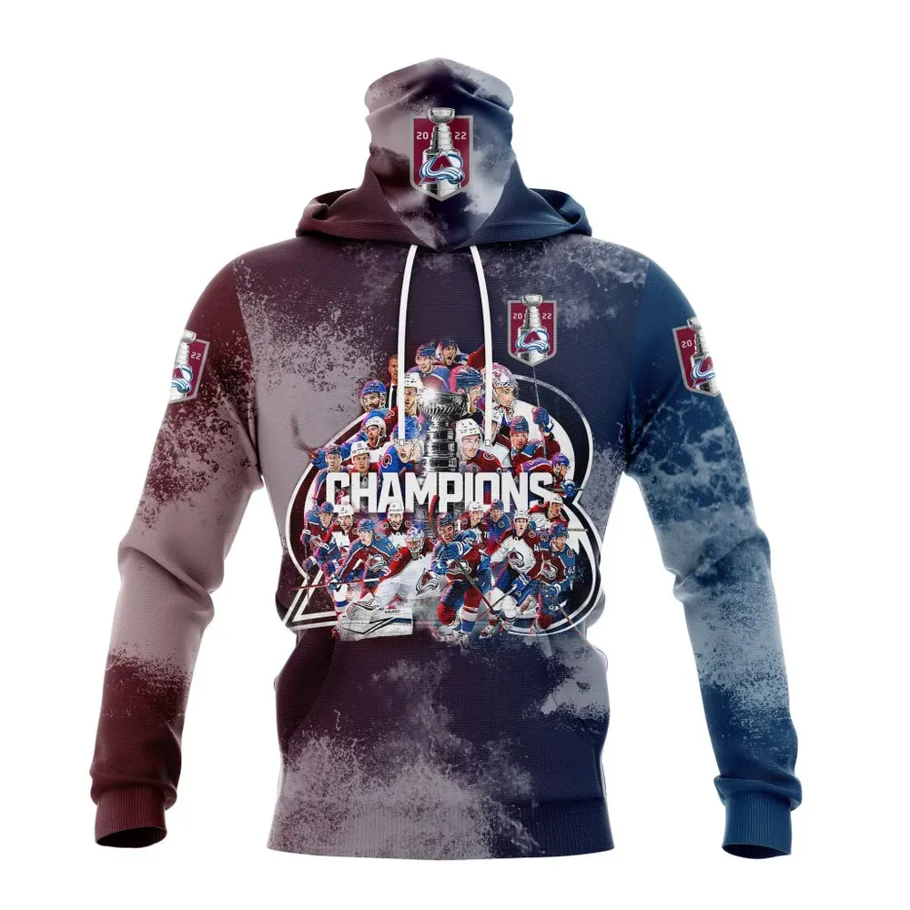 Colorado Avalanche Stanley Cup Champions Mask Hoodie