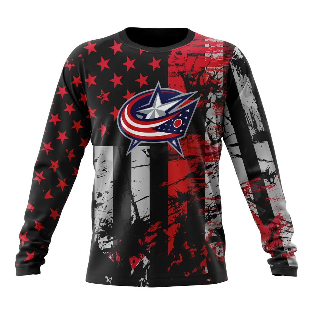 Columbus Blue Jackets | Specialized Jersey For America Long Sleeved Sweatshirt 