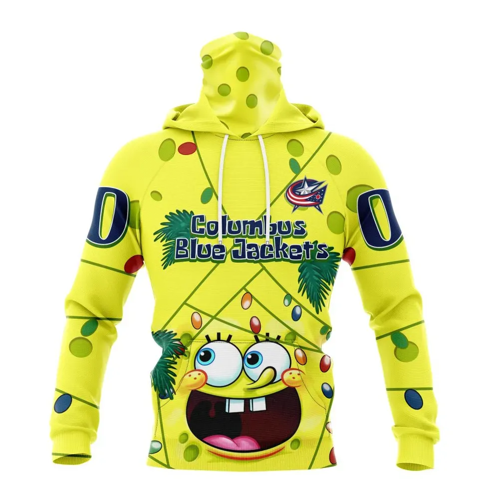 Columbus Blue Jackets | Specialized Jersey With Spongebob V0122 Mask Hoodie