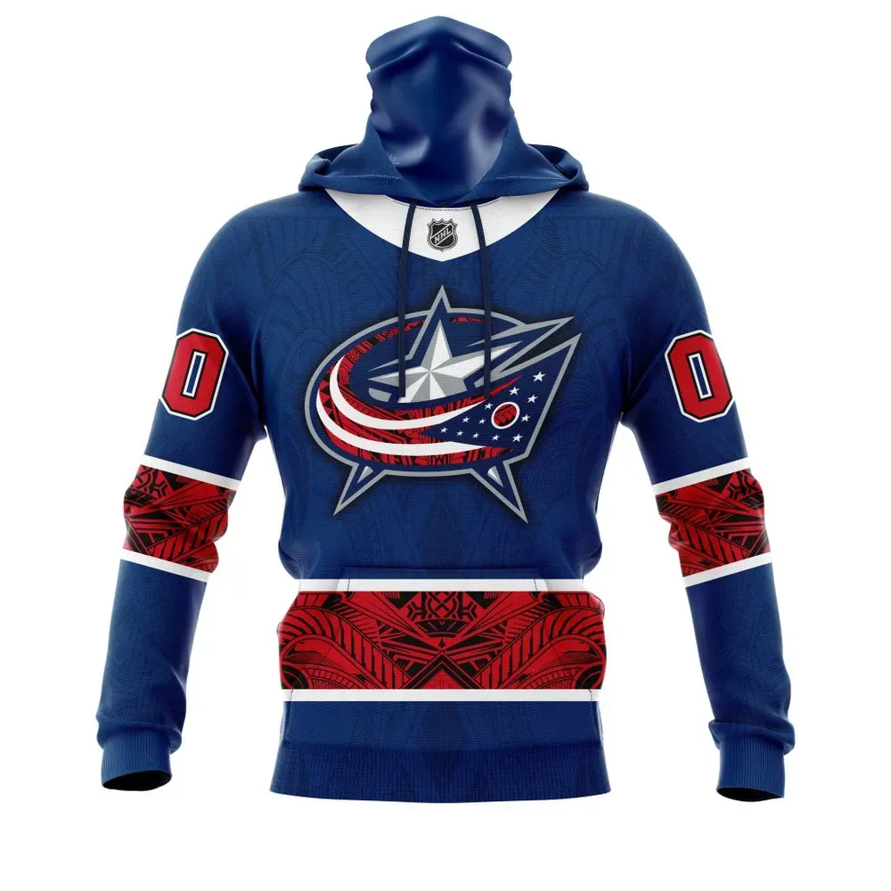 Columbus Blue Jackets | Specialized Native With Samoa Culture V0222 Mask Hoodie