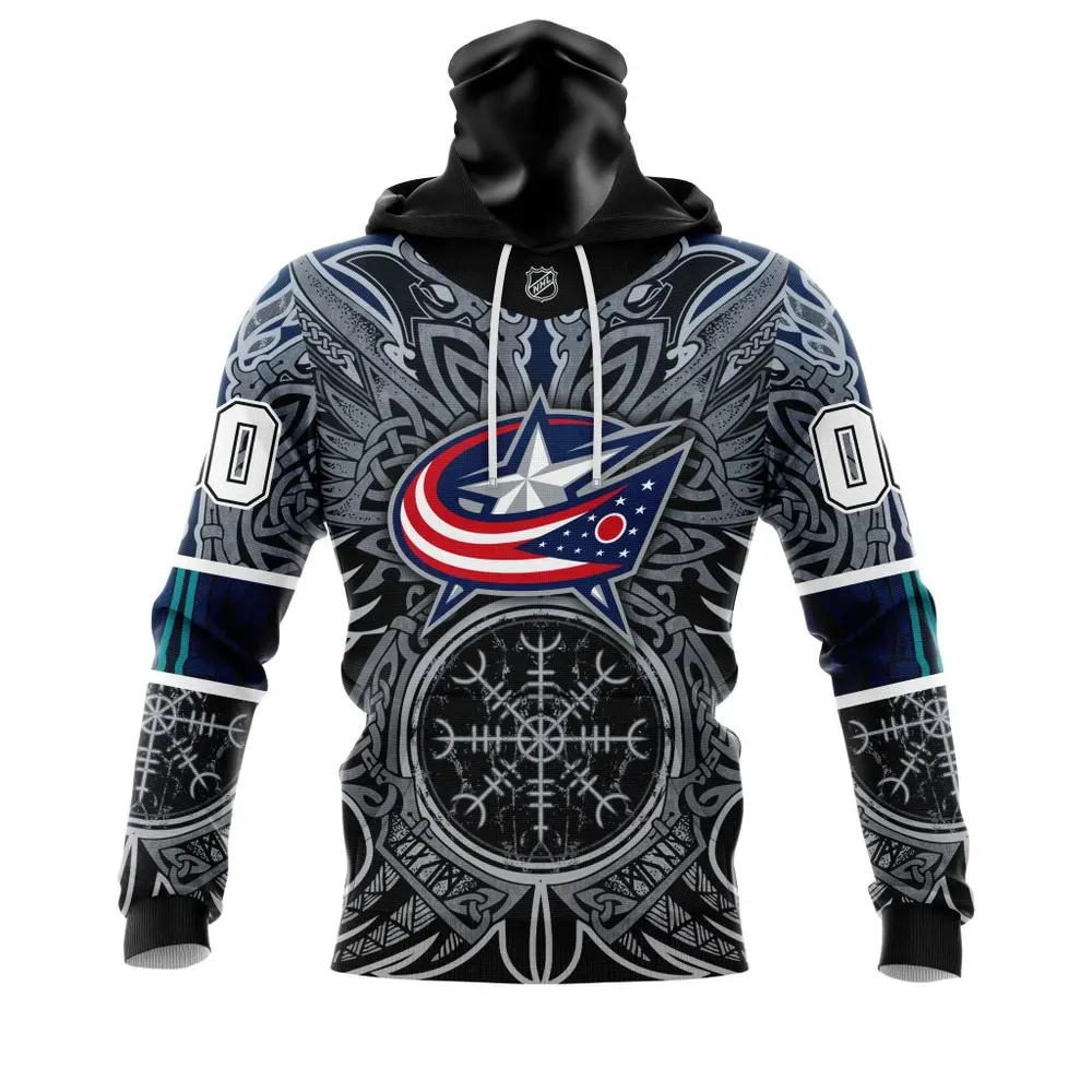 Columbus Blue Jackets | Specialized Norse Viking Symbols St2201 Mask Hoodie