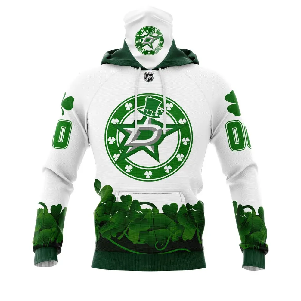 Dallas Stars | Happy St.Patrick Days Jersey V0522 Mask Hoodie