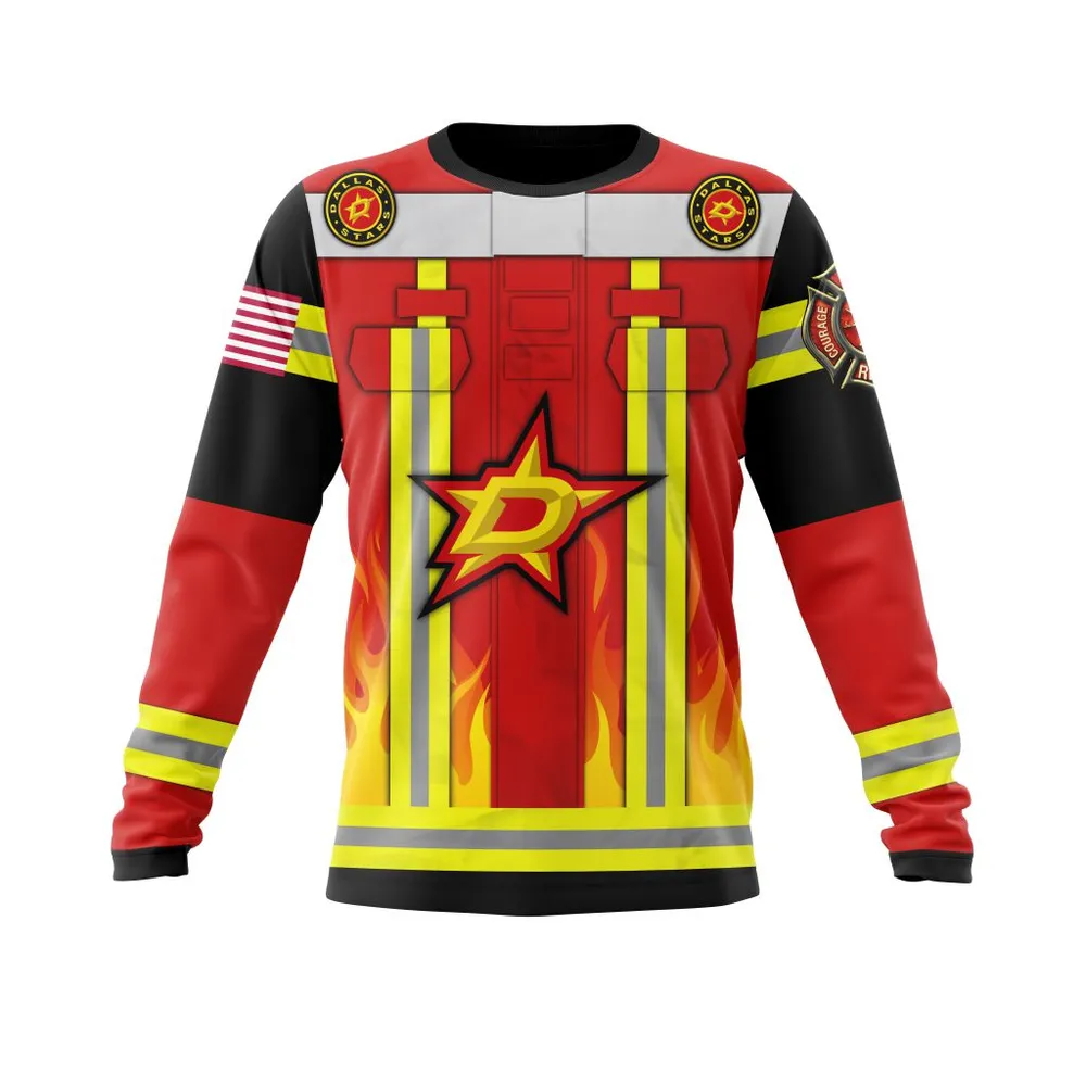 Dallas Stars Honnor Firefighter Uniform V0622 Long Sleeved Sweatshirt 