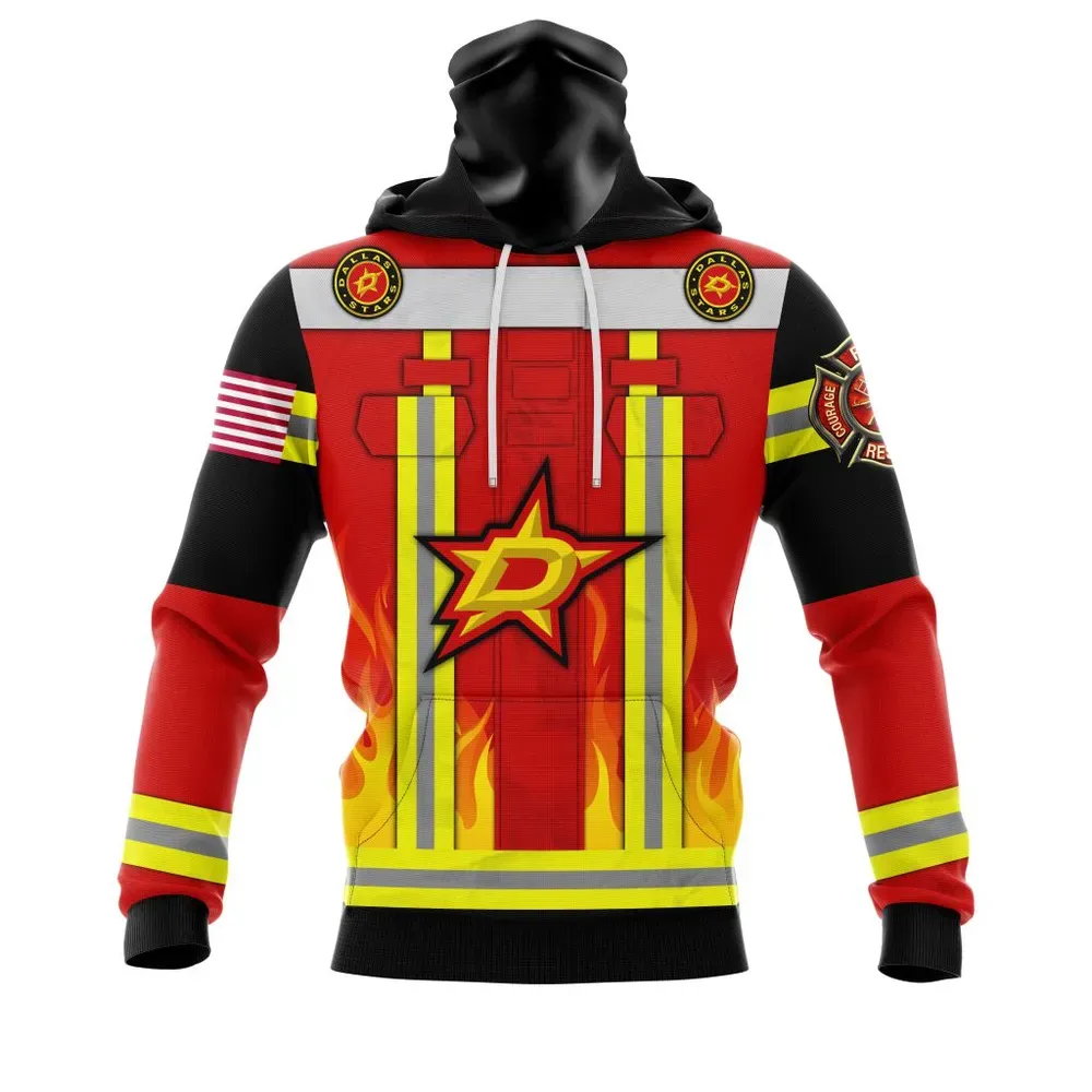 Dallas Stars Honnor Firefighter Uniform V0622 Mask Hoodie