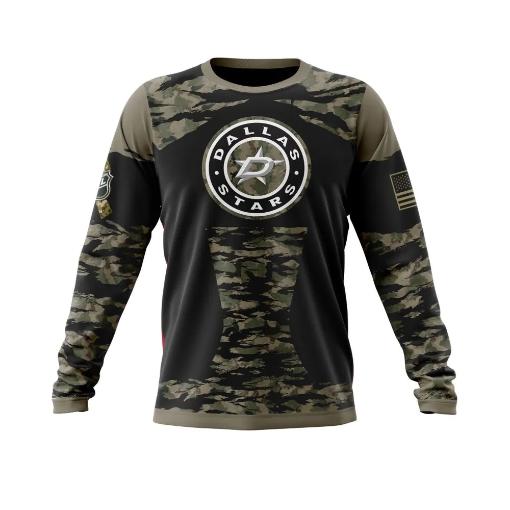 Dallas Stars | Honors Veterans And Military Members Kits V5 Long Sleeved Sweatshirt 