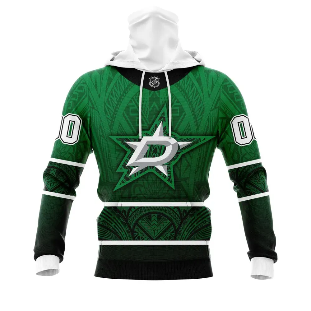 Dallas Stars | Specialized Native With Samoa Culture V0222 Mask Hoodie