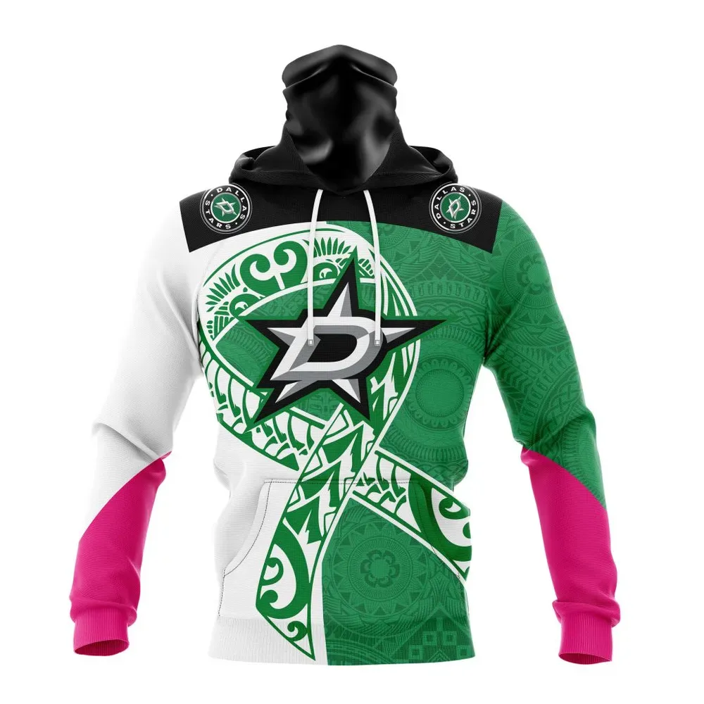 Dallas Stars | Specialized Samoa Fights Cancer Jersey Mask Hoodie