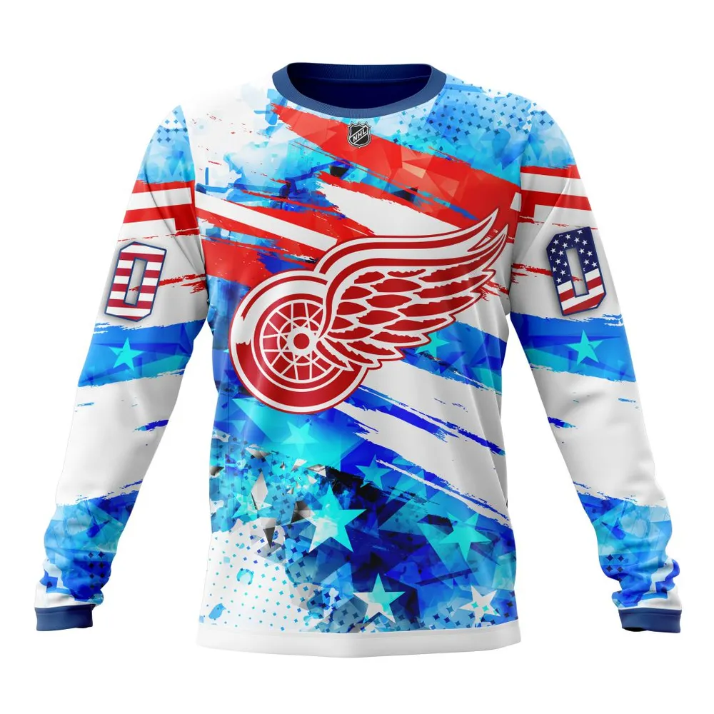 Detroit Red Wings | Special Concept For Independence Day St2201 Long Sleeved Sweatshirt 