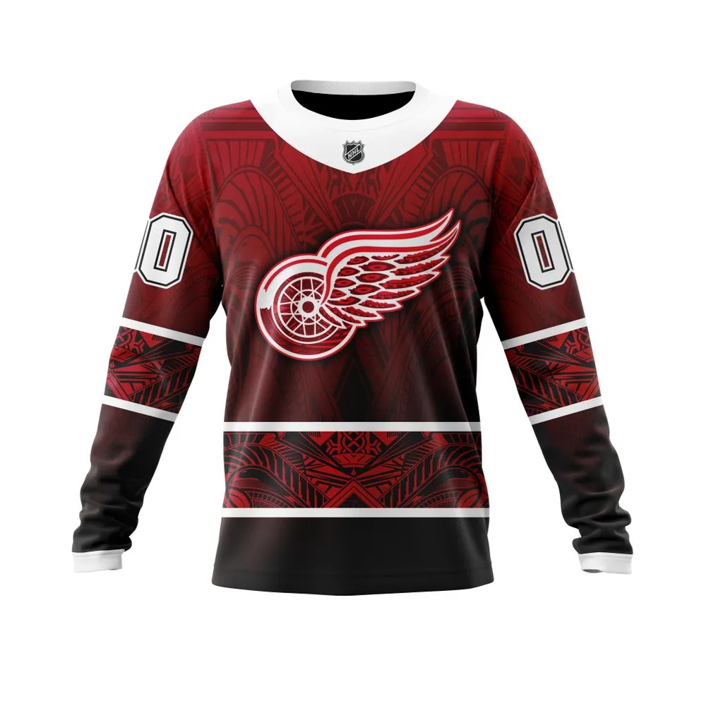 Detroit Red Wings | Specialized Native With Samoa Culture V0222 Long Sleeved Sweatshirt 