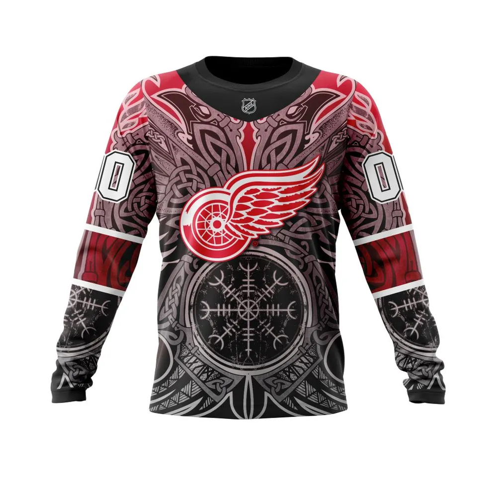 Detroit Red Wings | Specialized Norse Viking Symbols St2201 Long Sleeved Sweatshirt 