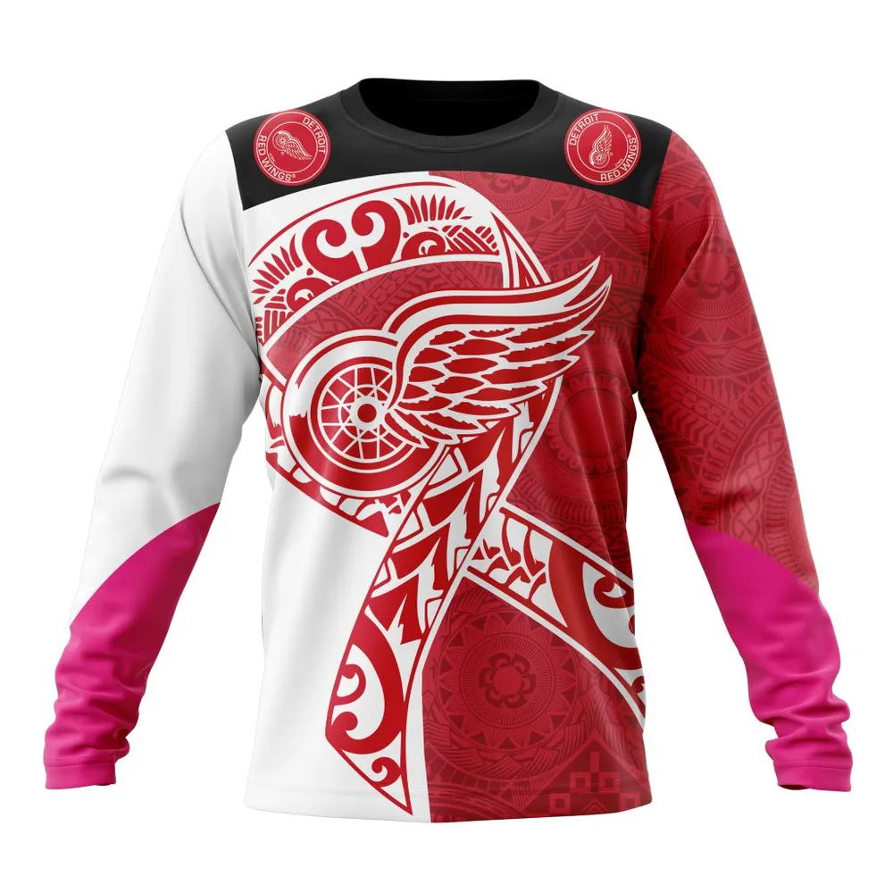 Detroit Red Wings | Specialized Samoa Fights Cancer Jersey Long Sleeved Sweatshirt 