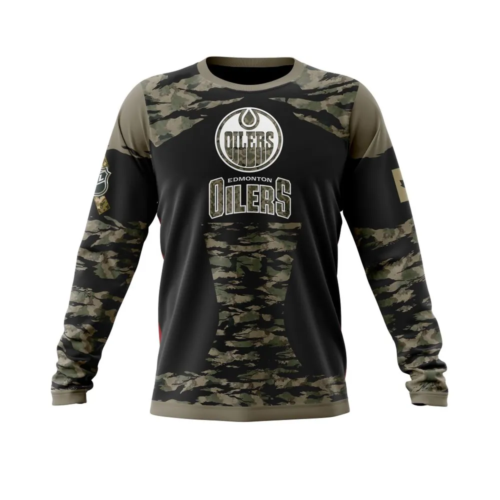 Edmonton Oilers | Honors Veterans And Military Members Long Sleeved Sweatshirt 