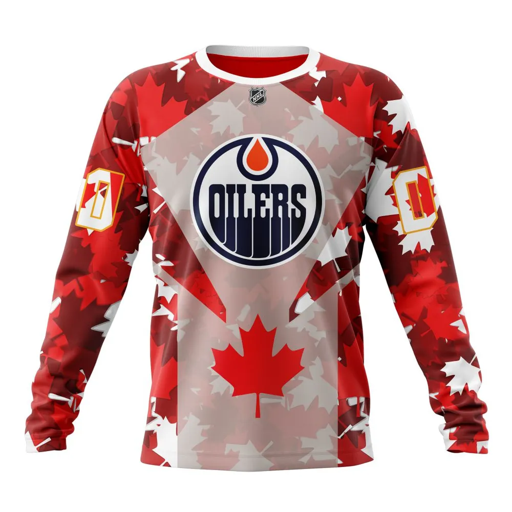 Edmonton Oilers | Special Concept For Canada Day St2201 Long Sleeved Sweatshirt 