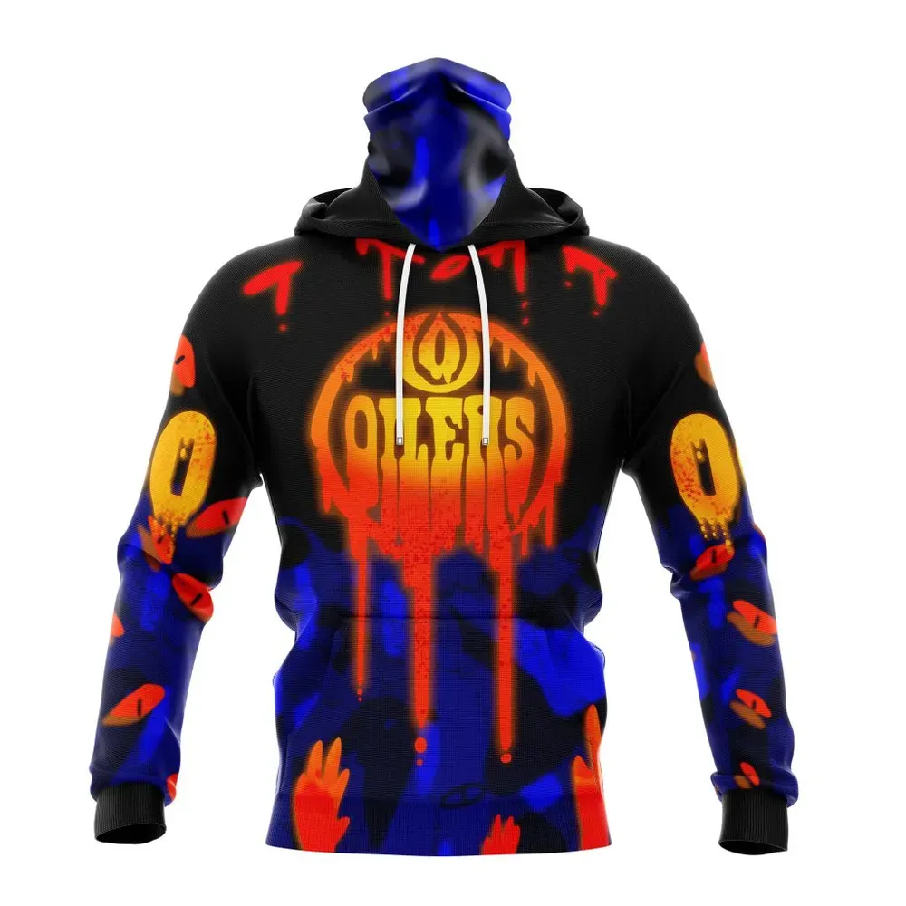 Edmonton Oilers Specialized Jersey For Halloween Night Mask Hoodie