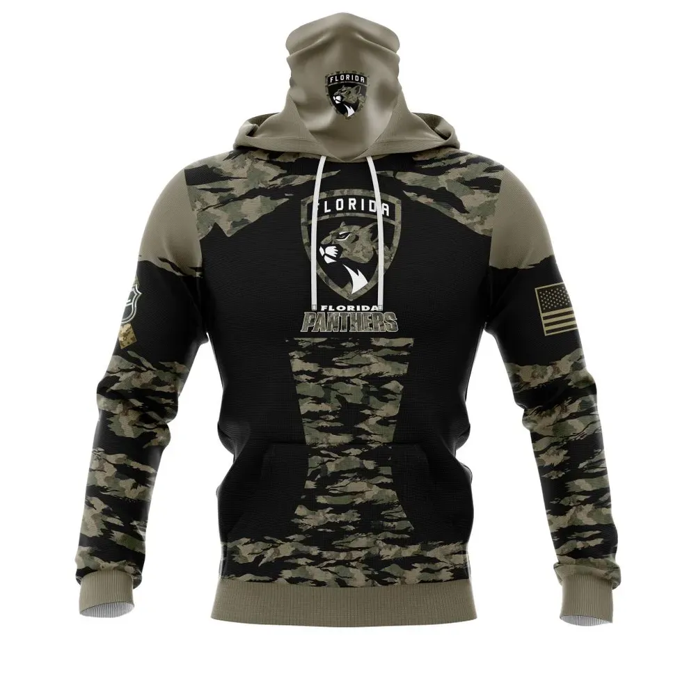 Florida Panthers | Honors Veterans And Military Members Mask Hoodie