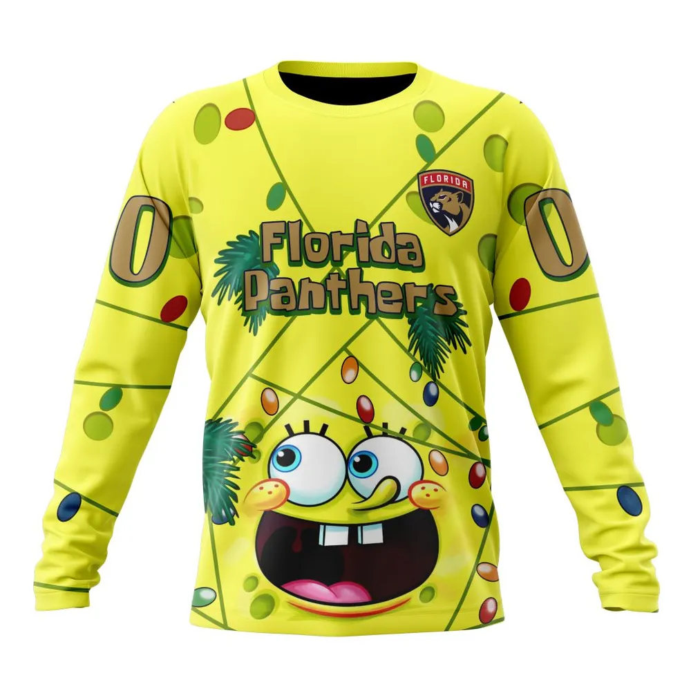 Florida Panthers | Specialized Jersey With Spongebob V0122 Long Sleeved Sweatshirt 