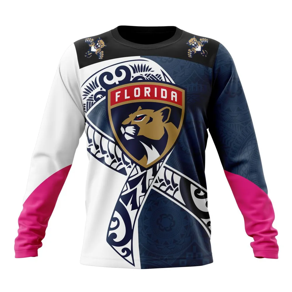 Florida Panthers Specialized Samoa Fights Cancer Jersey Long Sleeved Sweatshirt 