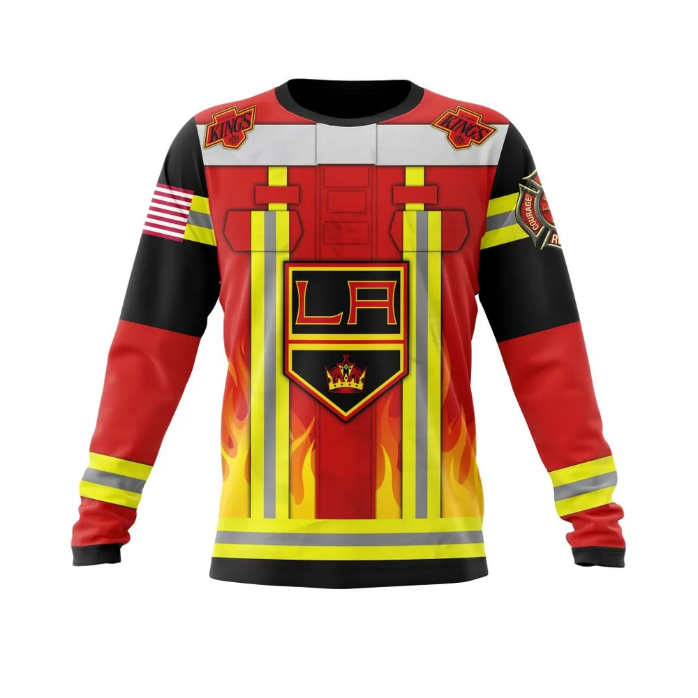 Los Angeles Kings Honnor Firefighter Uniform V0622 Long Sleeved Sweatshirt 