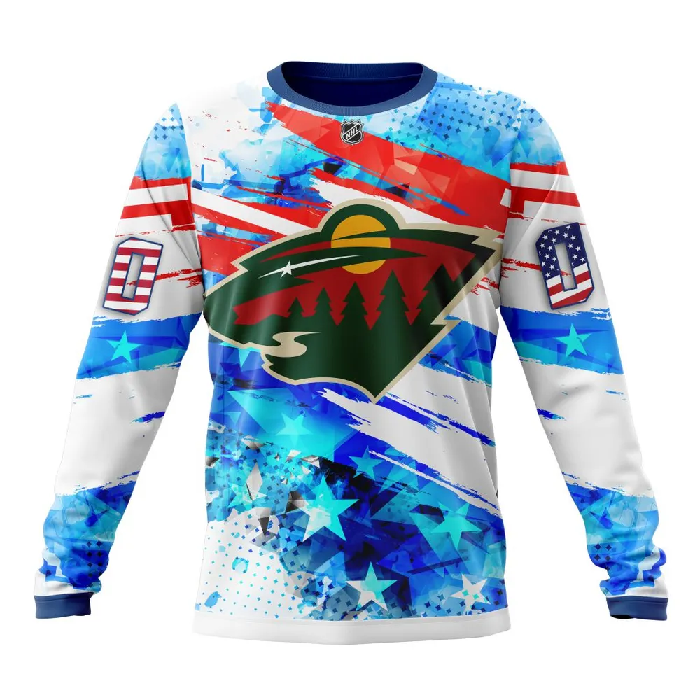 Minnesota Wild | Special Concept For Independence Day St2201 Long Sleeved Sweatshirt 