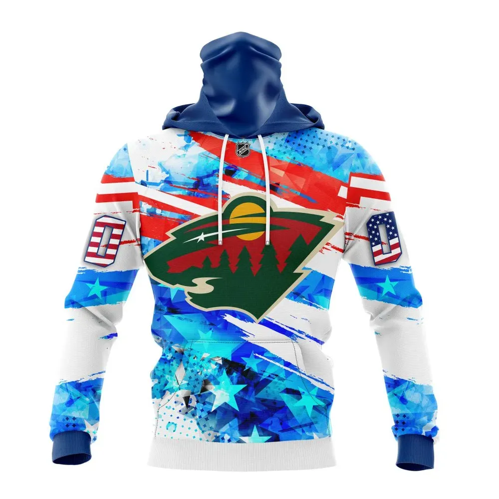 Minnesota Wild | Special Concept For Independence Day St2201 Mask Hoodie