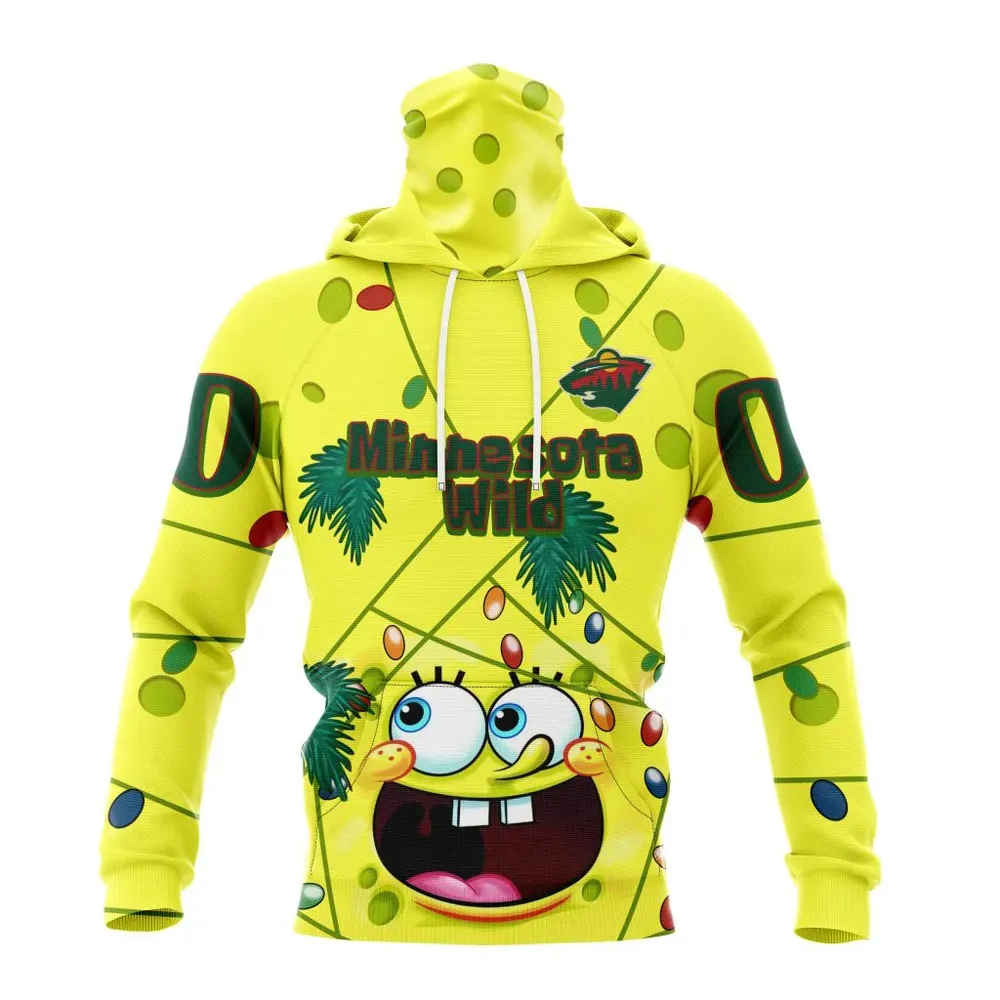 Minnesota Wild | Specialized Jersey With Spongebob V0122 Mask Hoodie