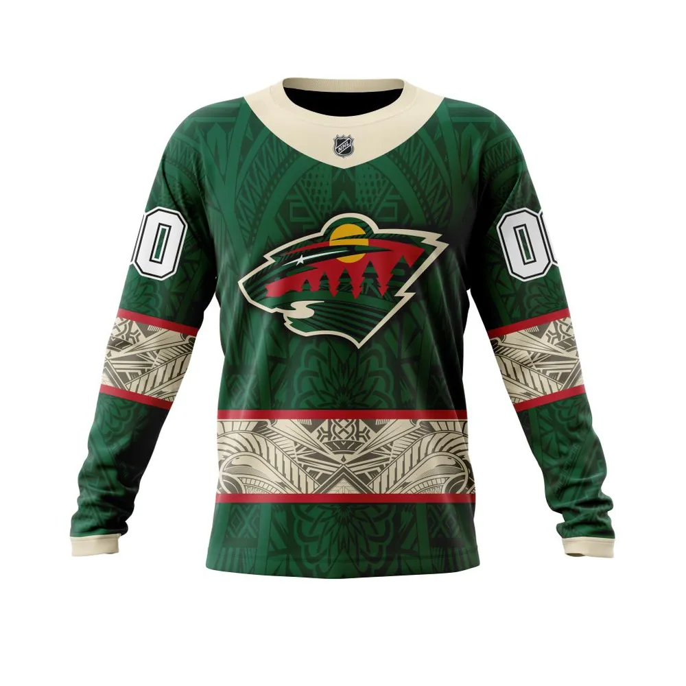 Minnesota Wild | Specialized Native With Samoa Culture V0222 Long Sleeved Sweatshirt 