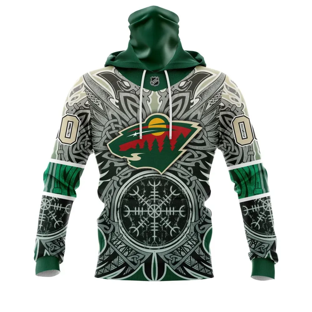 Minnesota Wild | Specialized Norse Viking Symbols St2201 Mask Hoodie