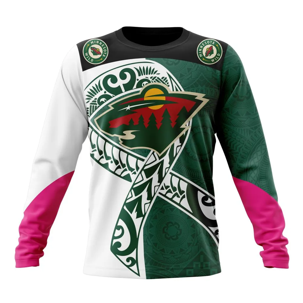 Minnesota Wild | Specialized Samoa Fights Cancer Jersey Long Sleeved Sweatshirt 