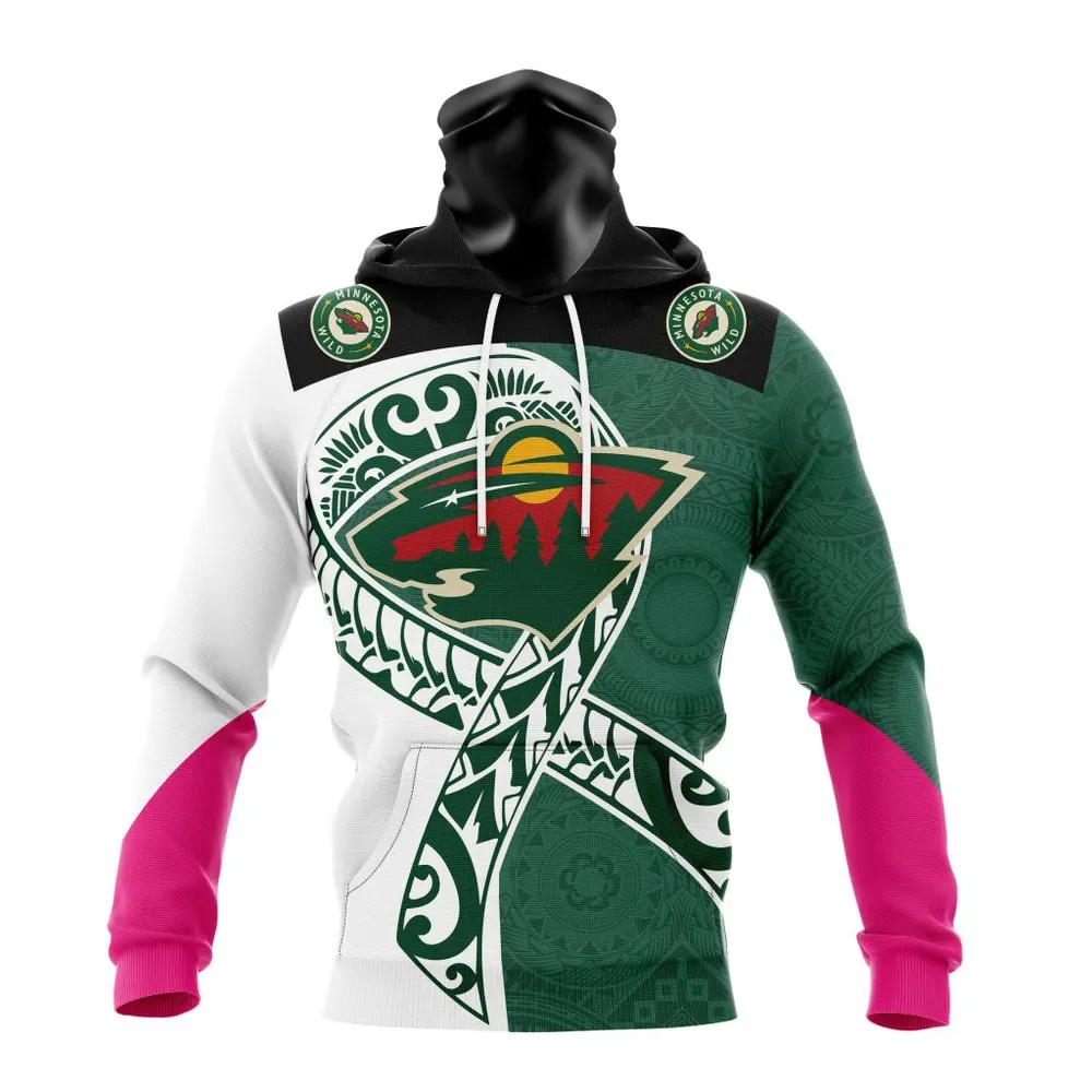 Minnesota Wild | Specialized Samoa Fights Cancer Jersey Mask Hoodie