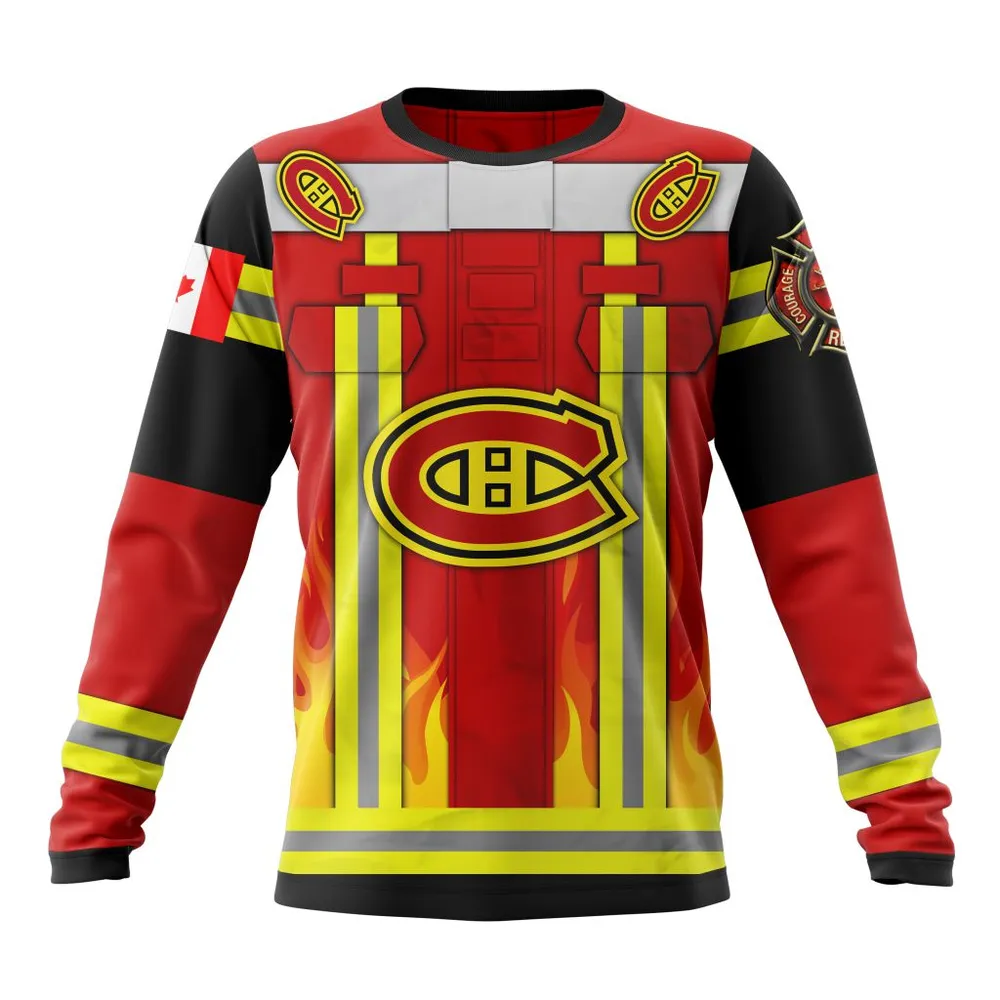 Montreal Canadiens Honnor Firefighter Uniform V0622 Long Sleeved Sweatshirt 