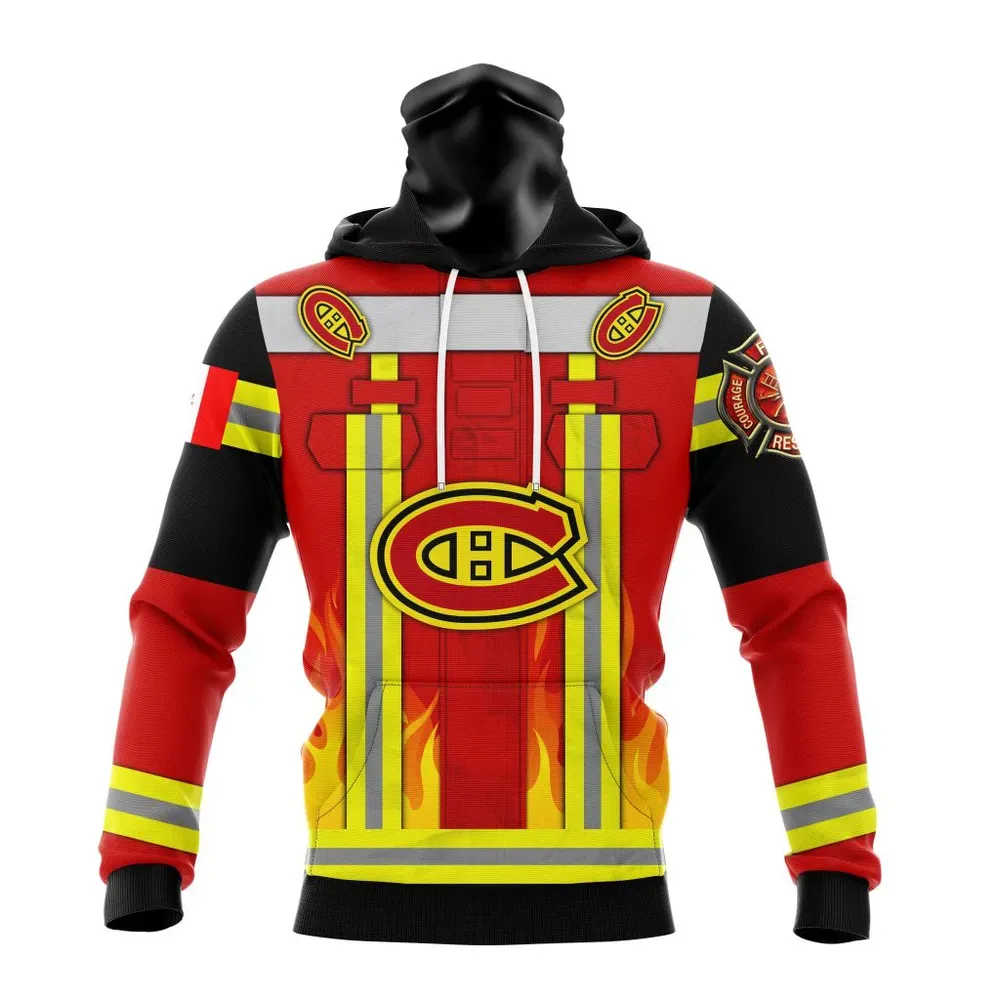 Montreal Canadiens Honnor Firefighter Uniform V0622 Mask Hoodie