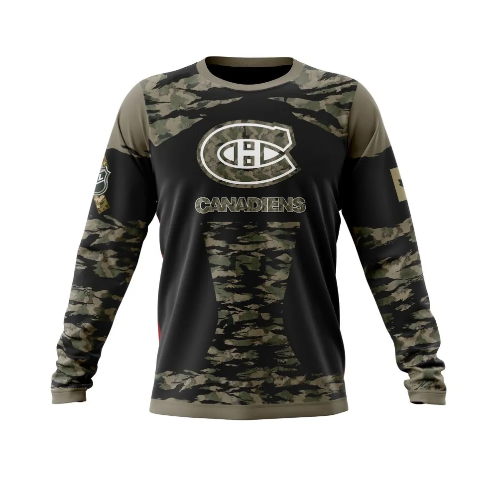 Montreal Canadiens | Honors Veterans And Military Members Long Sleeved Sweatshirt 