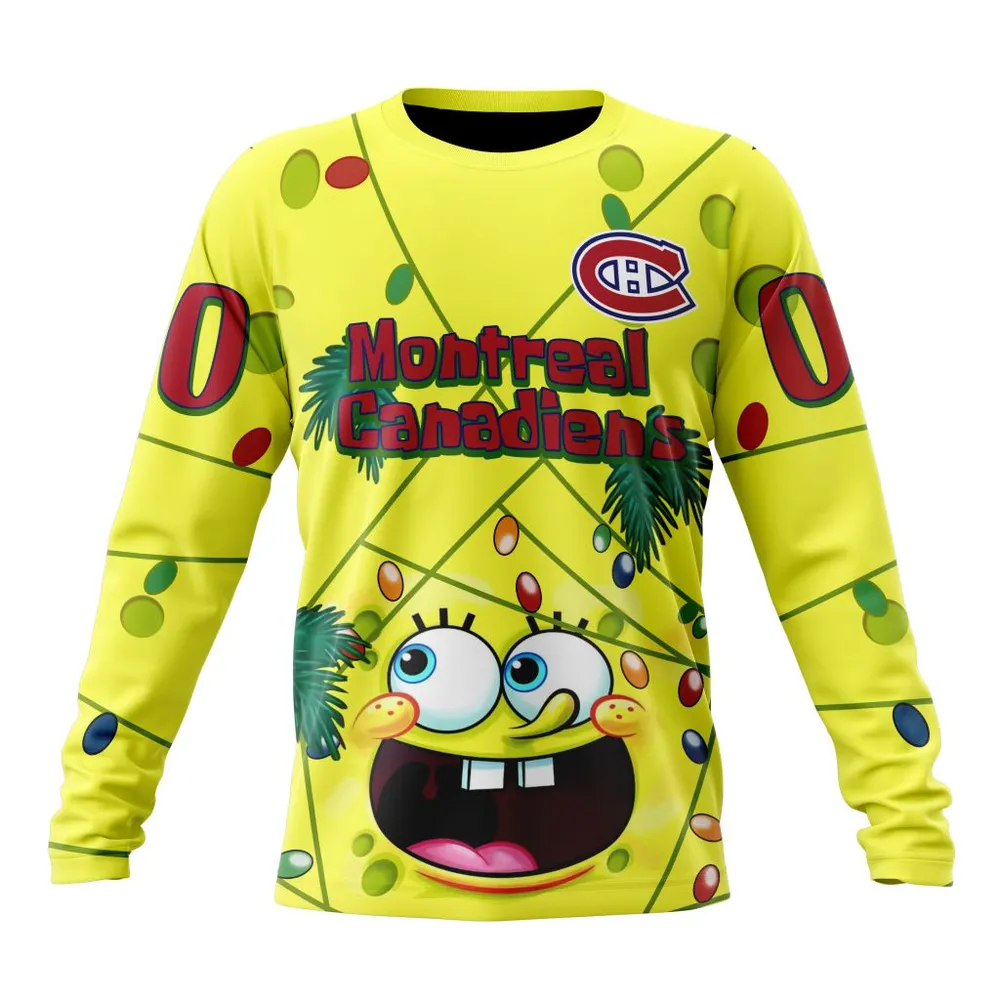 Montreal Canadiens Specialized Jersey With Spongebob V0122 Long Sleeved Sweatshirt 