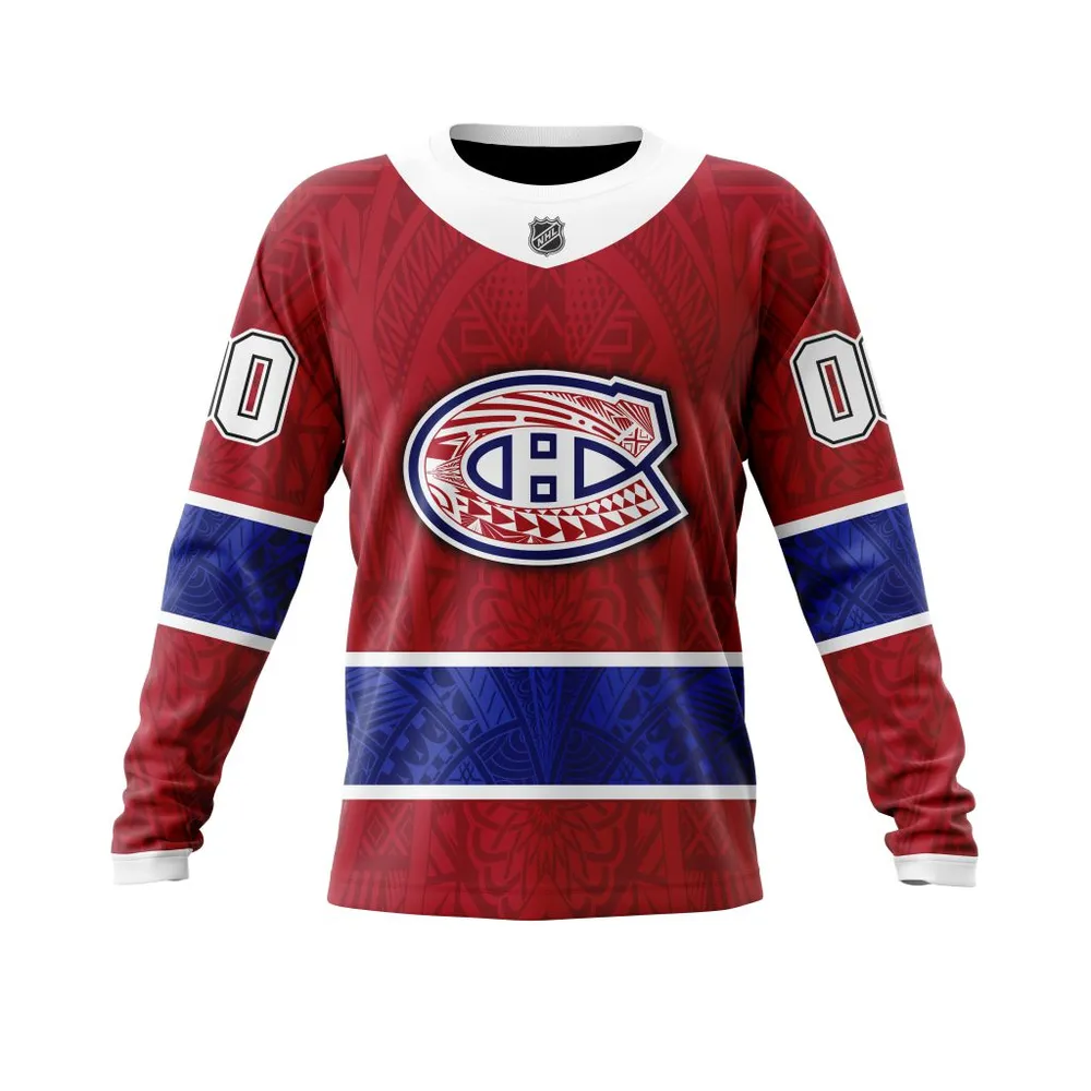 Montreal Canadiens | Specialized Native With Samoa Culture V0222 Long Sleeved Sweatshirt 