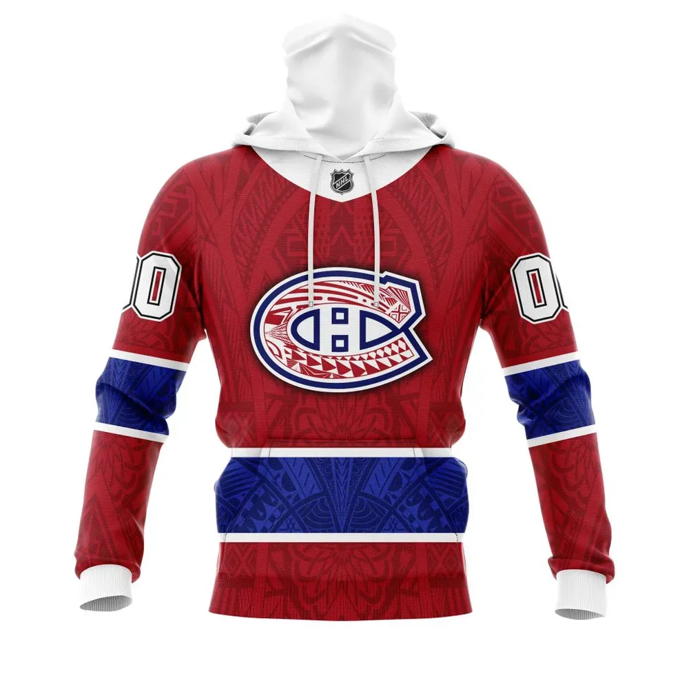 Montreal Canadiens | Specialized Native With Samoa Culture V0222 Mask Hoodie