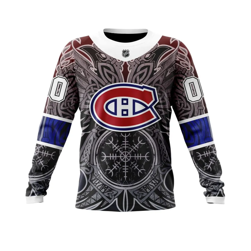 Montreal Canadiens | Specialized Norse Viking Symbols St2201 Long Sleeved Sweatshirt 