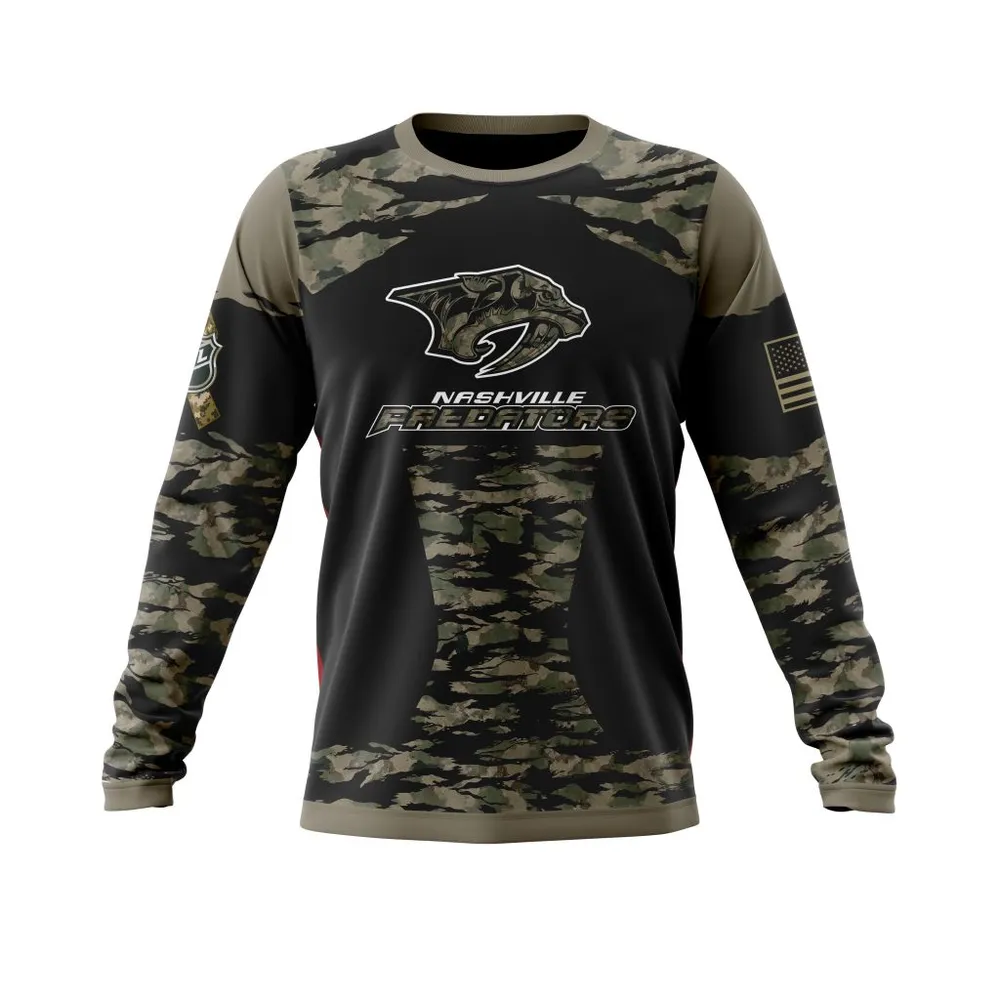 Nashville Predators | Honors Veterans And Military Members Long Sleeved Sweatshirt 