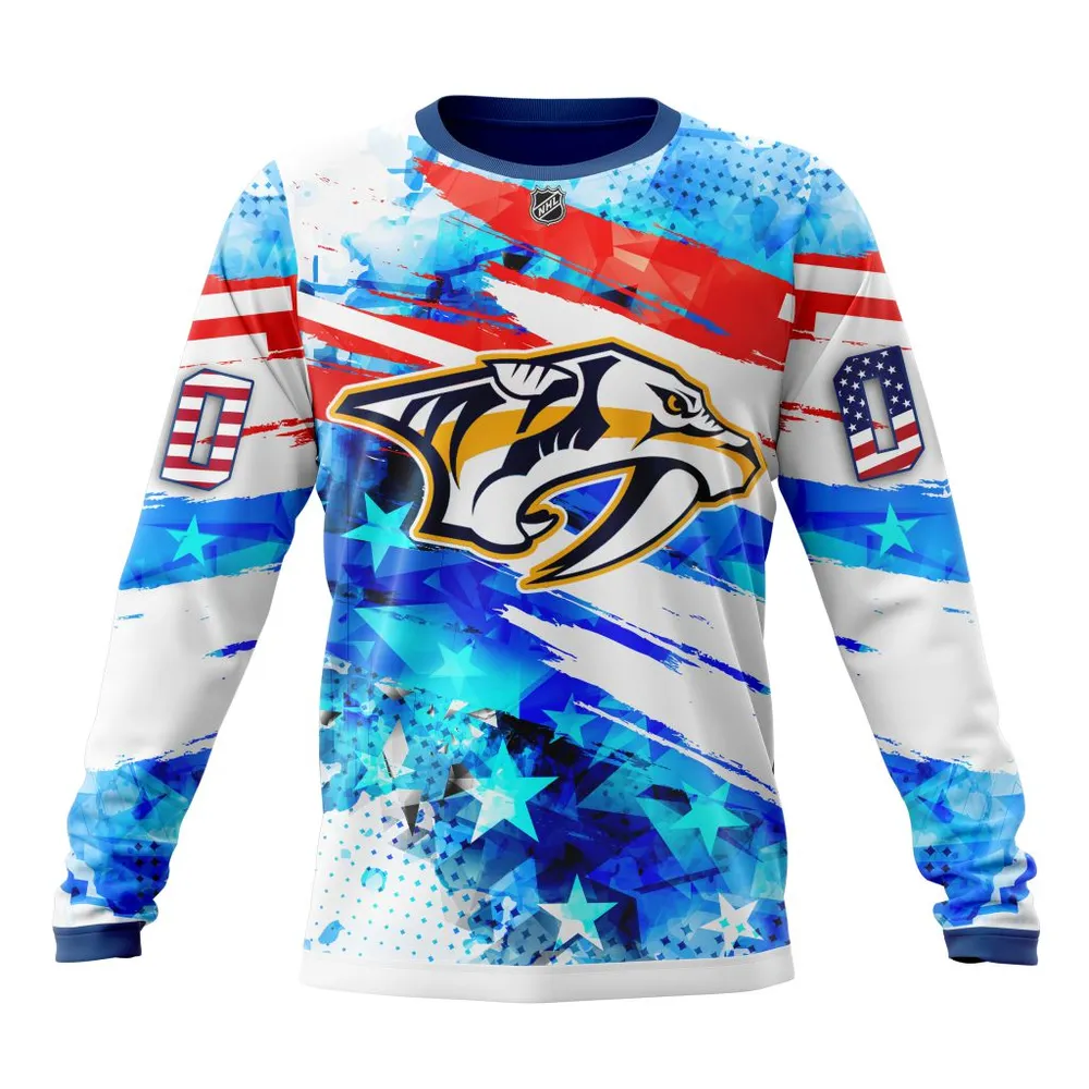 Nashville Predators | Special Concept For Independence Day St2201 Long Sleeved Sweatshirt 