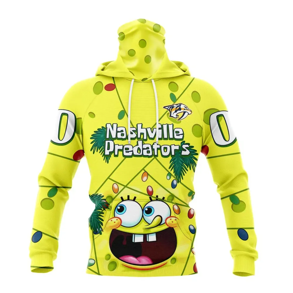 Nashville Predators | Specialized Jersey With Spongebob V0122 Mask Hoodie