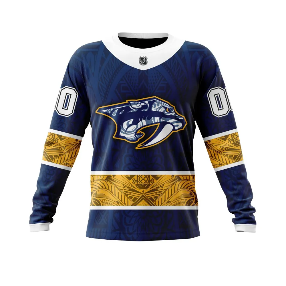 Nashville Predators | Specialized Native With Samoa Culture V0222 Long Sleeved Sweatshirt 