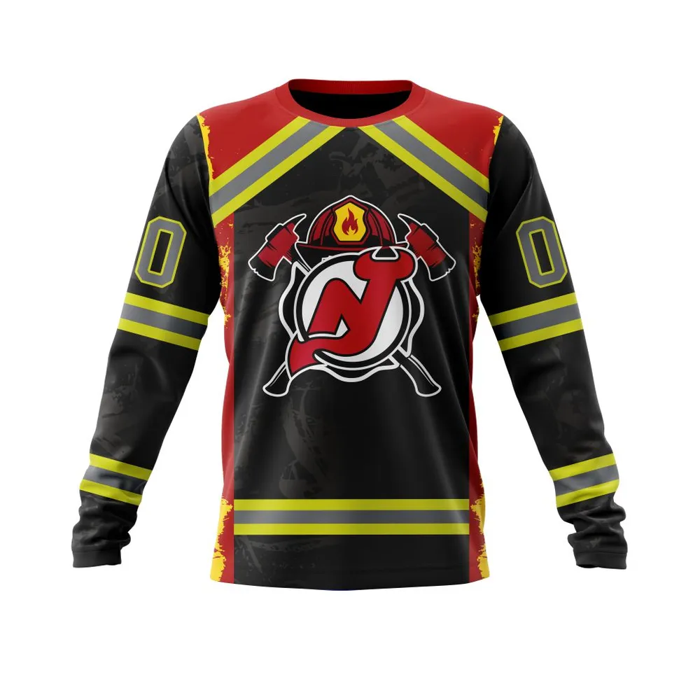 New Jersey Devils | Honnor Firefighter V0322 Long Sleeved Sweatshirt 