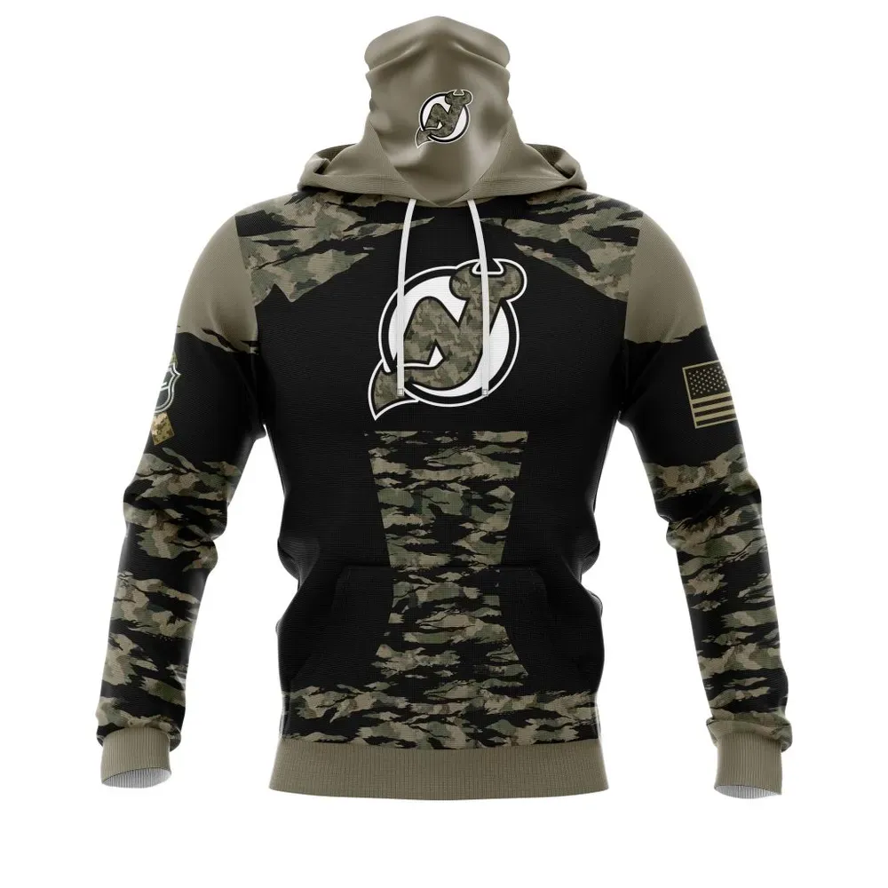 New Jersey Devils | Honors Veterans And Military Members Mask Hoodie