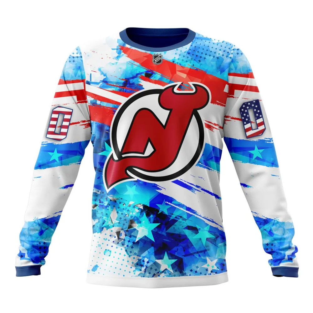 New Jersey Devils | Special Concept For Independence Day St2201 Long Sleeved Sweatshirt 